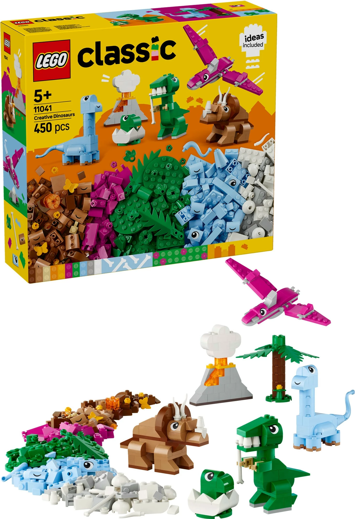 Set ndërtimi LEGO Classic 11041 Kreative Dinosaurier, 450 pjesë, shumëngjyrësh