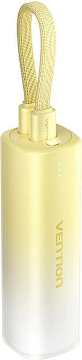 Powerbank Vention FHWY0, 5000mAh, 20W, me kabllo USB-C në Lightning, e verdhë