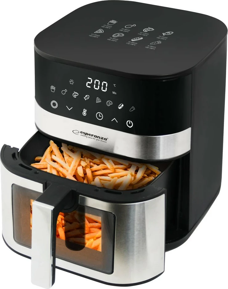 Fritezë pa vaj Esperanza Pesce Alla Griglia, 5L, e zezë/argjend