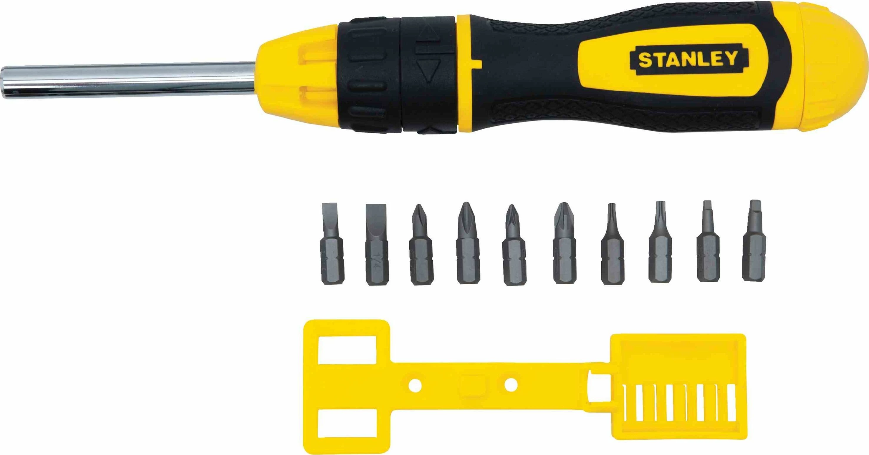 Kaçavidë me kriket Stanley Multi-Bit 68-010, 10 bita 1/4", verdhë/zezë, set