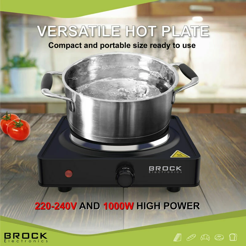 Rešo elektrike Brock EP 100 BK 1500W pllakë 18.5cm, e zezë