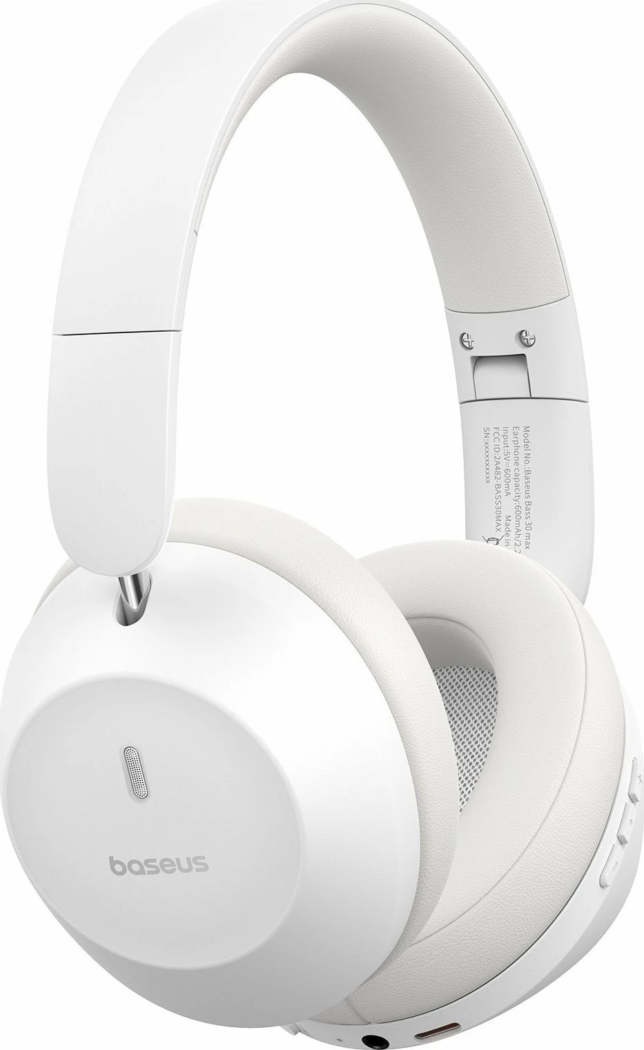 Kufje Baseus Boss 30 Max, Bluetooth 5.3, ANC/ENC, 50h, USB-C, e bardhë