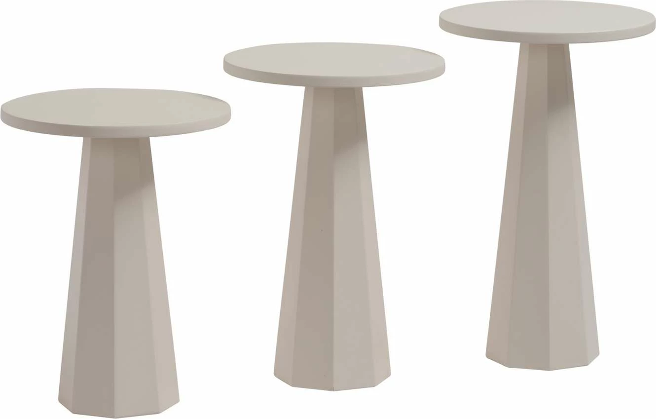 Set tavolinash anësore Skye Decor, Lilyum (57 + 52 + 47) - e bardhë