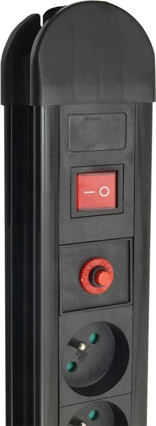 Kasë Maclean MCE10, 10 dalje, 2 ndërprerës, mbrojtje dhe tregues mbingarkese, 3680W, e zezë