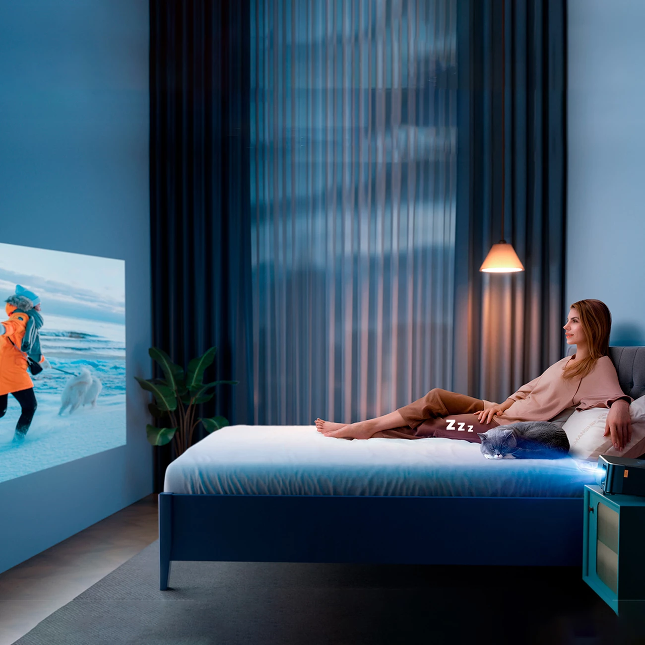 Projektor multimedial Yaber K2s, FullHD 1080p, JBL altoparlantë, Alexa, Wi-Fi 6, Bluetooth 5.0, i zi