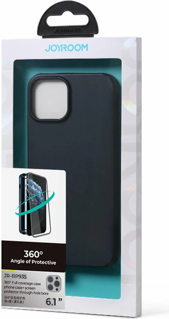 Mbështjellës Joyroom JR-BP935 për iPhone 13 Pro, 360 Full Case me xham të temperuar, zi