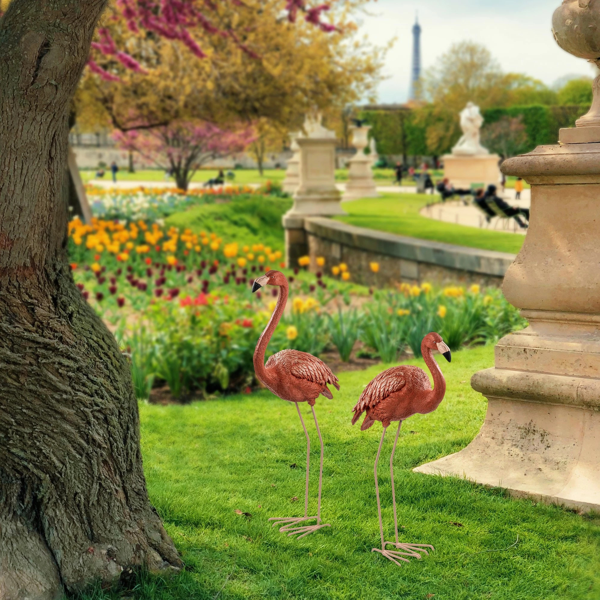 Set dekorativ për kopsht, 2 copë, flamingo, Evila Originals