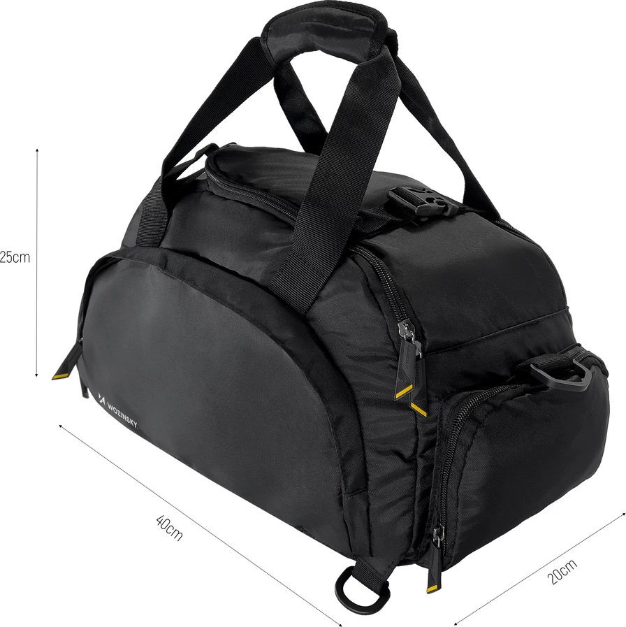 Çantë sportive/udhëtimi Wozinsky WSB-B01, 16L, 40x20x25cm, e zezë