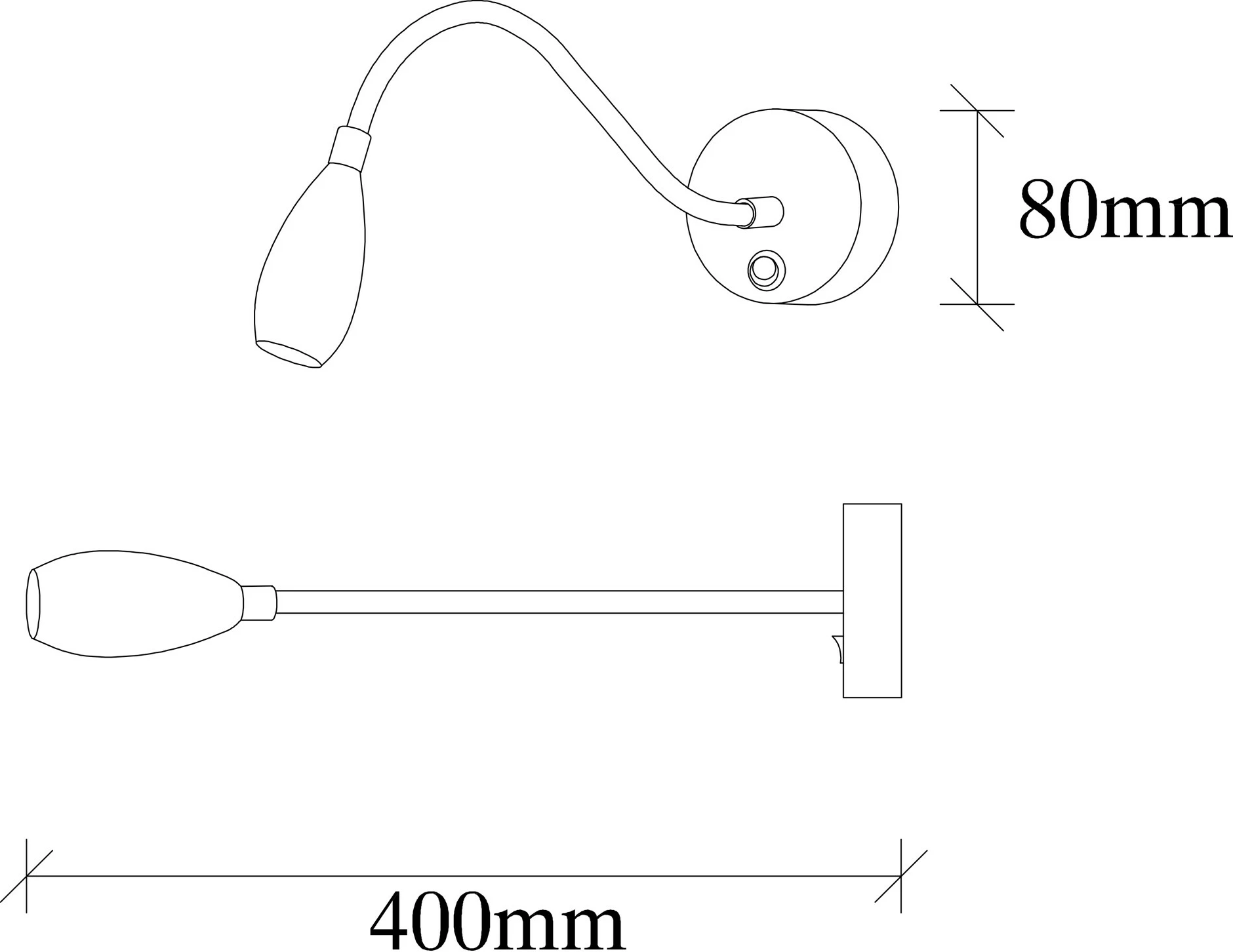Llambë muri Opviq, për lexim, vintage, 8x38cm