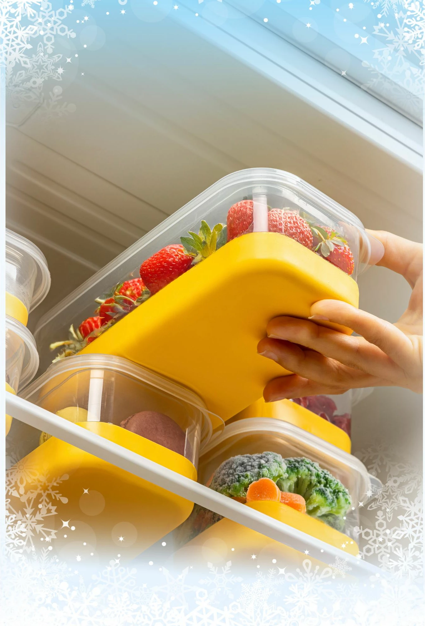 Set organizues për frigorifer (4 copë), Hermia, 4B, e verdhë