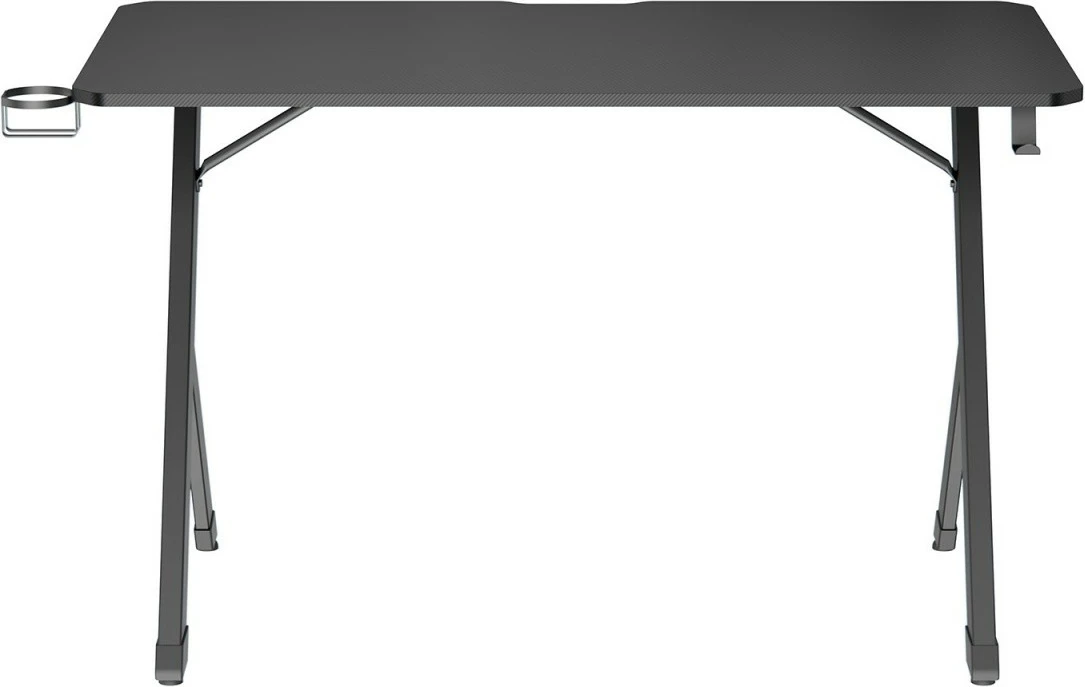 Tavolinë gaming, Maclean NanoRS RS101, 120x60x75 cm, ngarkesë 75 kg, me mbajtës kufjesh dhe gote, e zezë