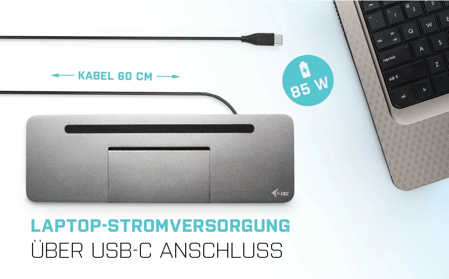 Docking station i-tec Metal USB-C Ergonomic 4K, 3x Display, Power Delivery 85W, gri