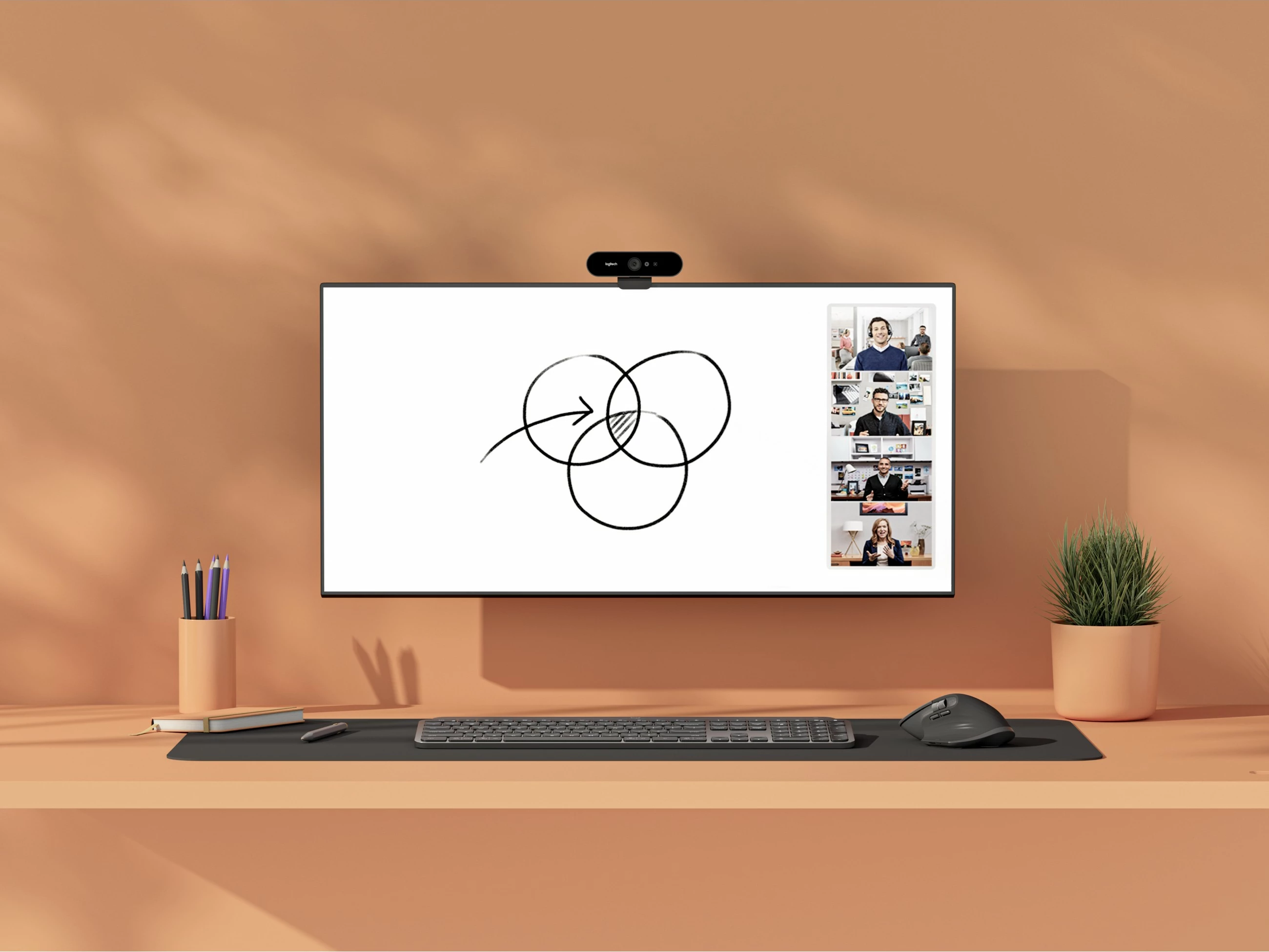 Kamera për dërrasë të bardhë Logitech Scribe, Full HD, 1920 x 1080 pixels, e bardhë