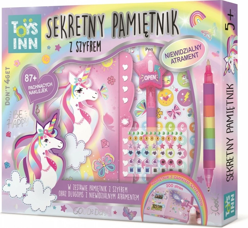 Ditar sekret me kod Stnux STN7656, me stilolaps bojë të padukshme, për vajza, Rozë