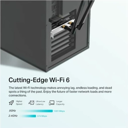 Kartë rrjeti PCI-E TP-LINK Archer TX20E AX1800 Wi‑Fi 6 + Bluetooth 5.2, set me 2 antena