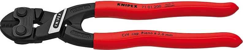 Gërshërë bulonash Knipex CoBolt Kompakt 200mm, dorezë e kuqe