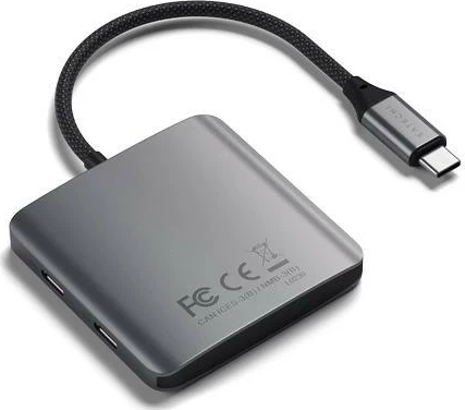 Hub USB-C Satechi 4 Porta, 100W PD, ngjyrë gri