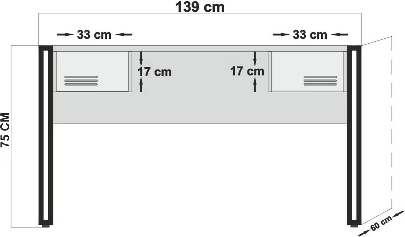 Set mobiljesh për dhomë studimi Skye Decor, COSMO-TKM.8
