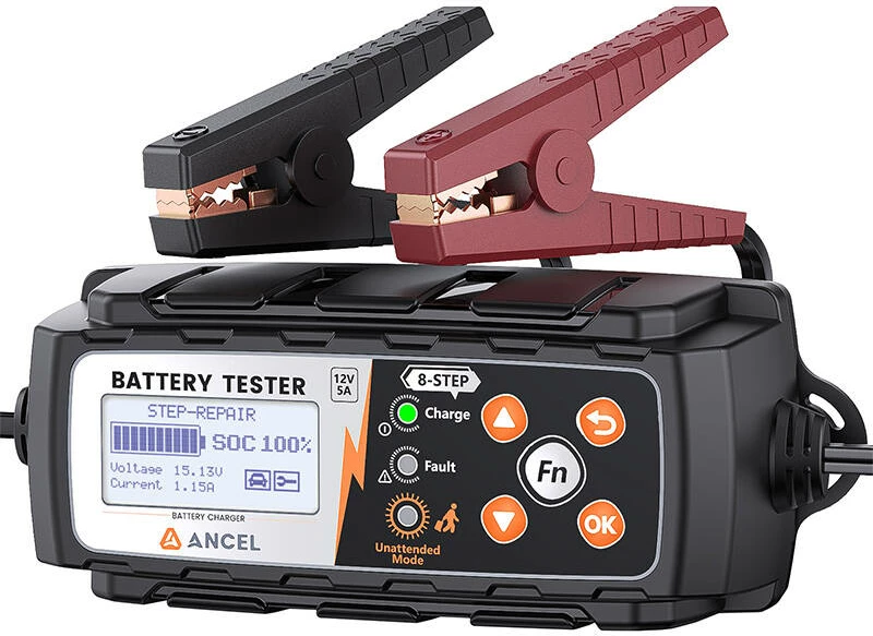 Testues dhe karikues baterie Ancel BT521 2-në-1, për makina, IP65