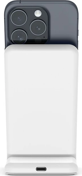 Karikues wireless 2-në-1 CRONG MagSpot Stand me MagSafe, për iPhone dhe AirPods, 15W, Bardhë