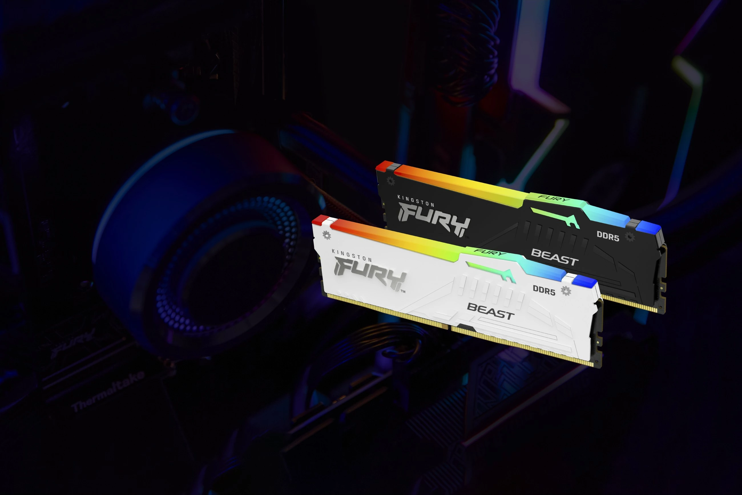 RAM Memorje Kingston FURY Beast 64GB 6000MT/s DDR5 CL30 DIMM RGB e bardhë