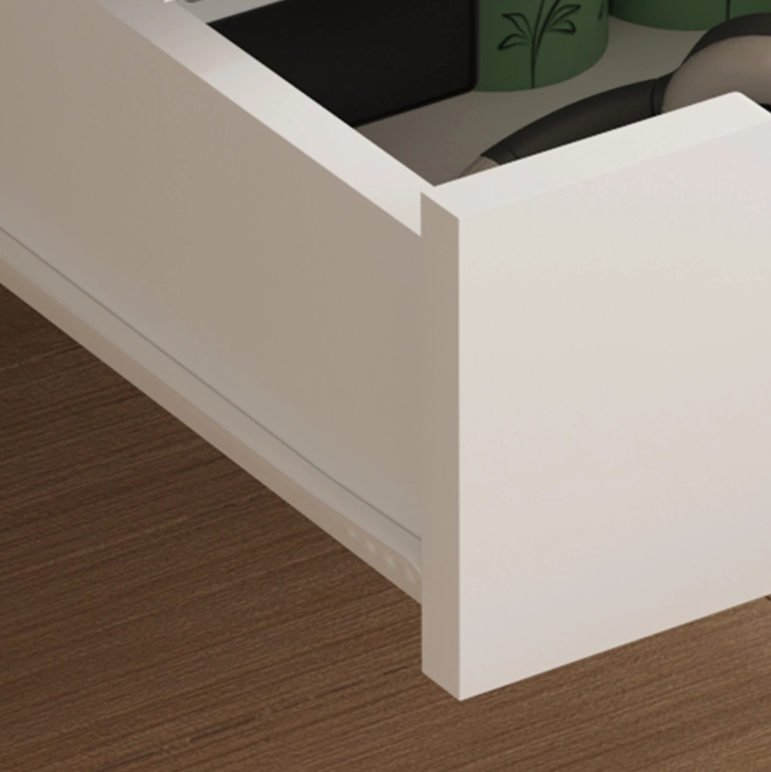 Komodinë DINKL FH2472.04, 2 sirtarë, 29,7x29,7x45H cm, e bardhë/bezhë