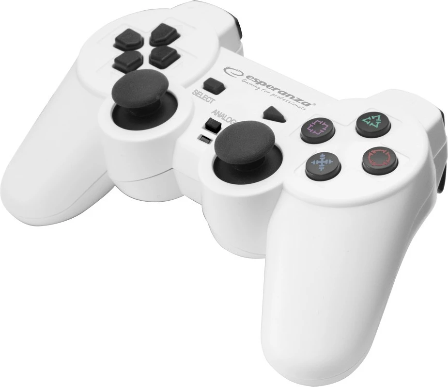 Gamepad Esperanza EGG107W me kabllo, për PC/PS3, Bardhë/Zi
