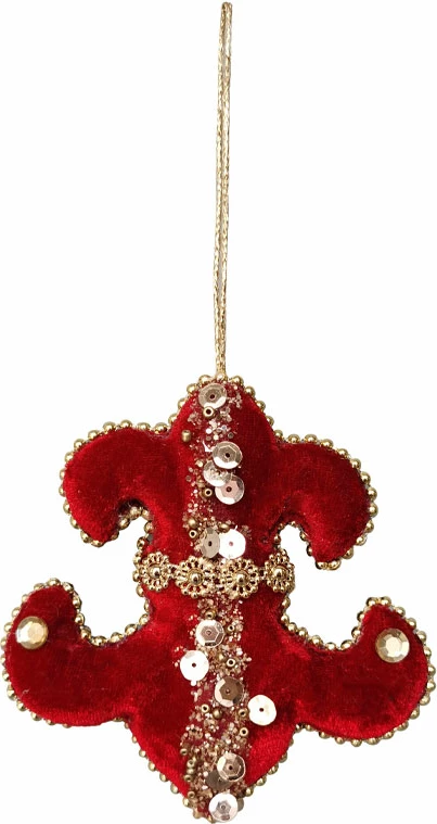 Stoli për Krishtlindje Royal Treasure, kadife e kuqe, 11x2x11cm