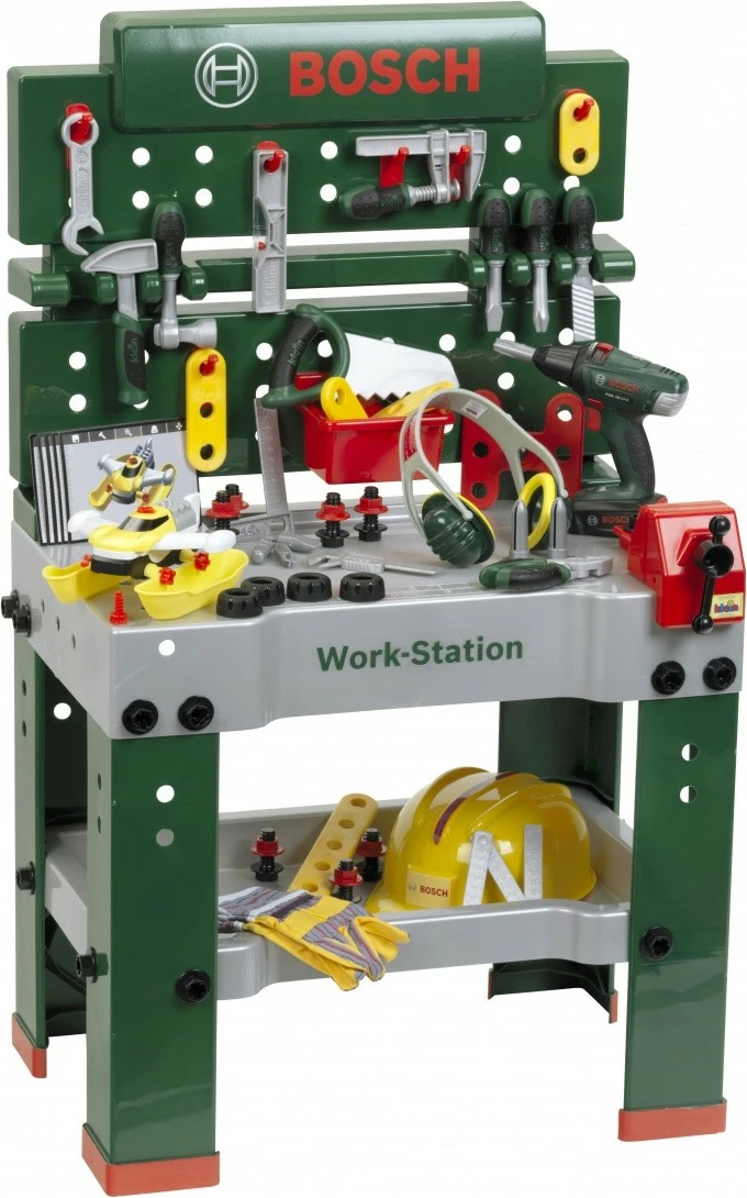 Tavolinë pune lodër për fëmijë Klein Bosch Workshop, 81 pjesë, shumëngjyrëshe