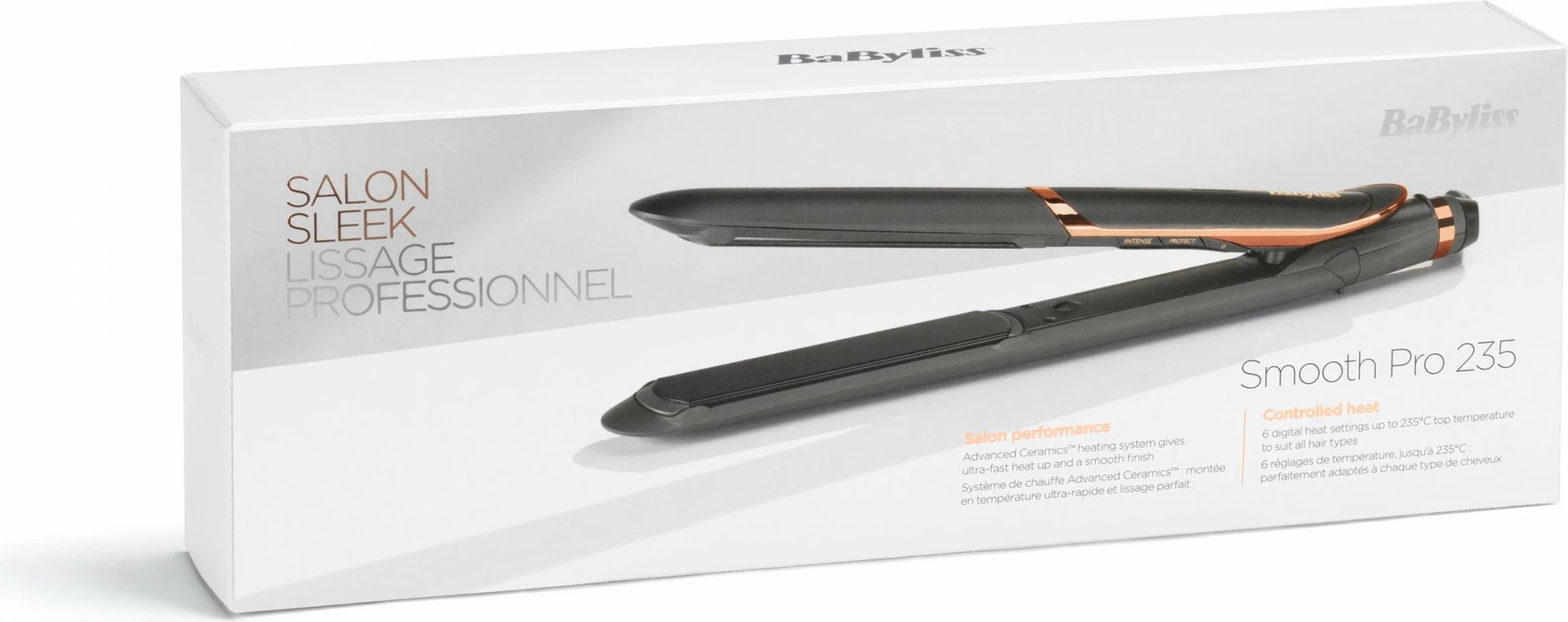 Hekur flokësh BaByliss ST394E Smooth Pro 235, e zezë