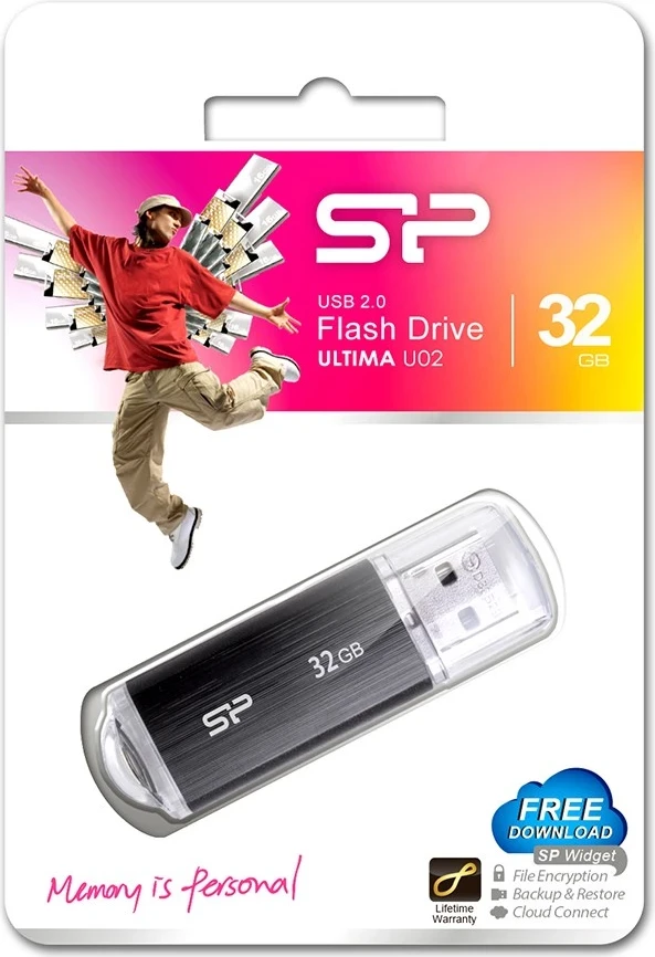 USB Silicon Power, 32 GB USB Type-A 2.0, e zezë
