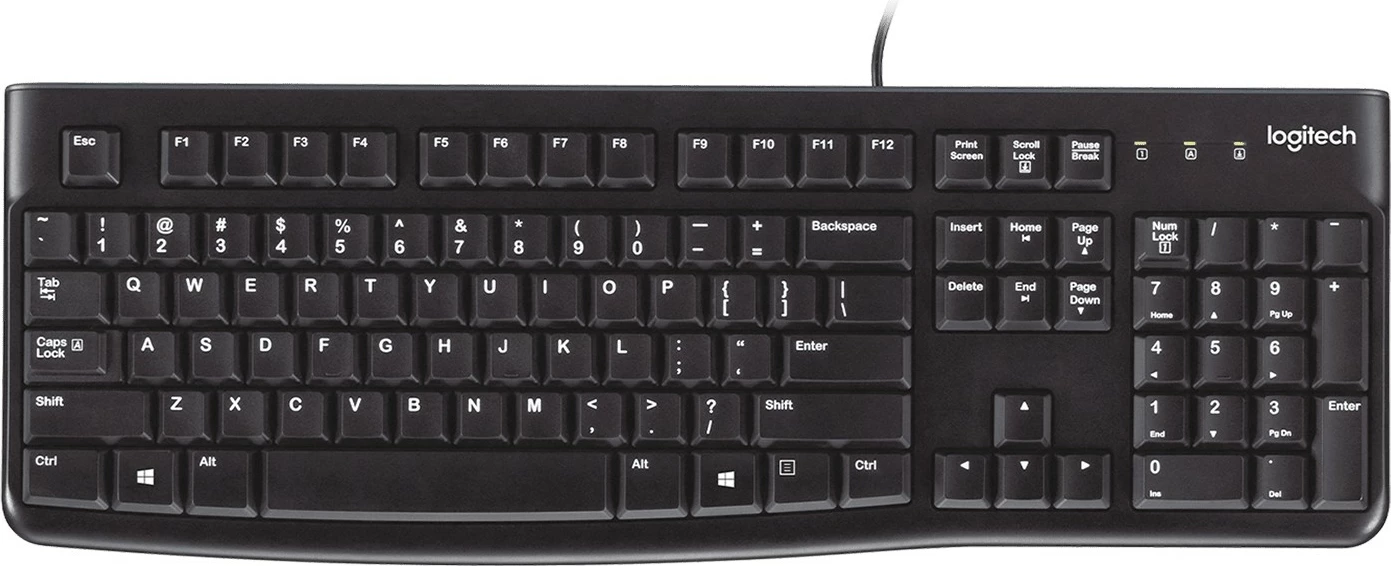 Tastierë Logitech K120, me kabllo, USB, QWERTY, e zezë