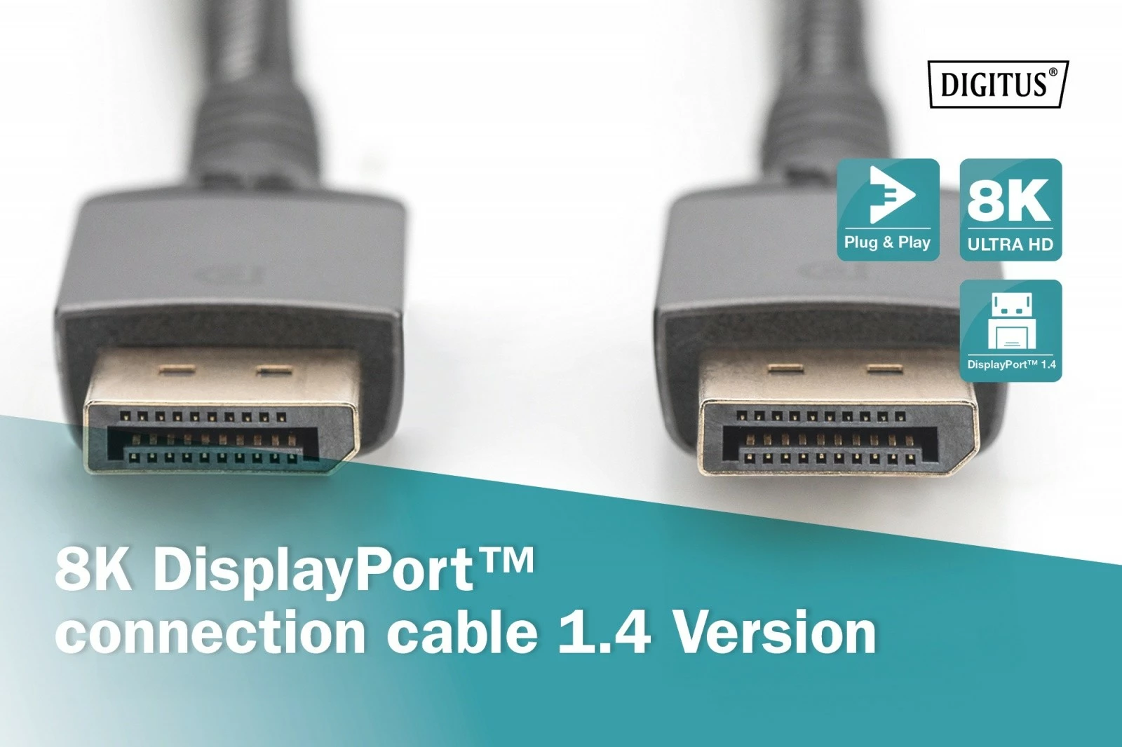 Kabllo DisplayPort Digitus DB-340201-030-S, 3m, 8K60Hz, e zezë