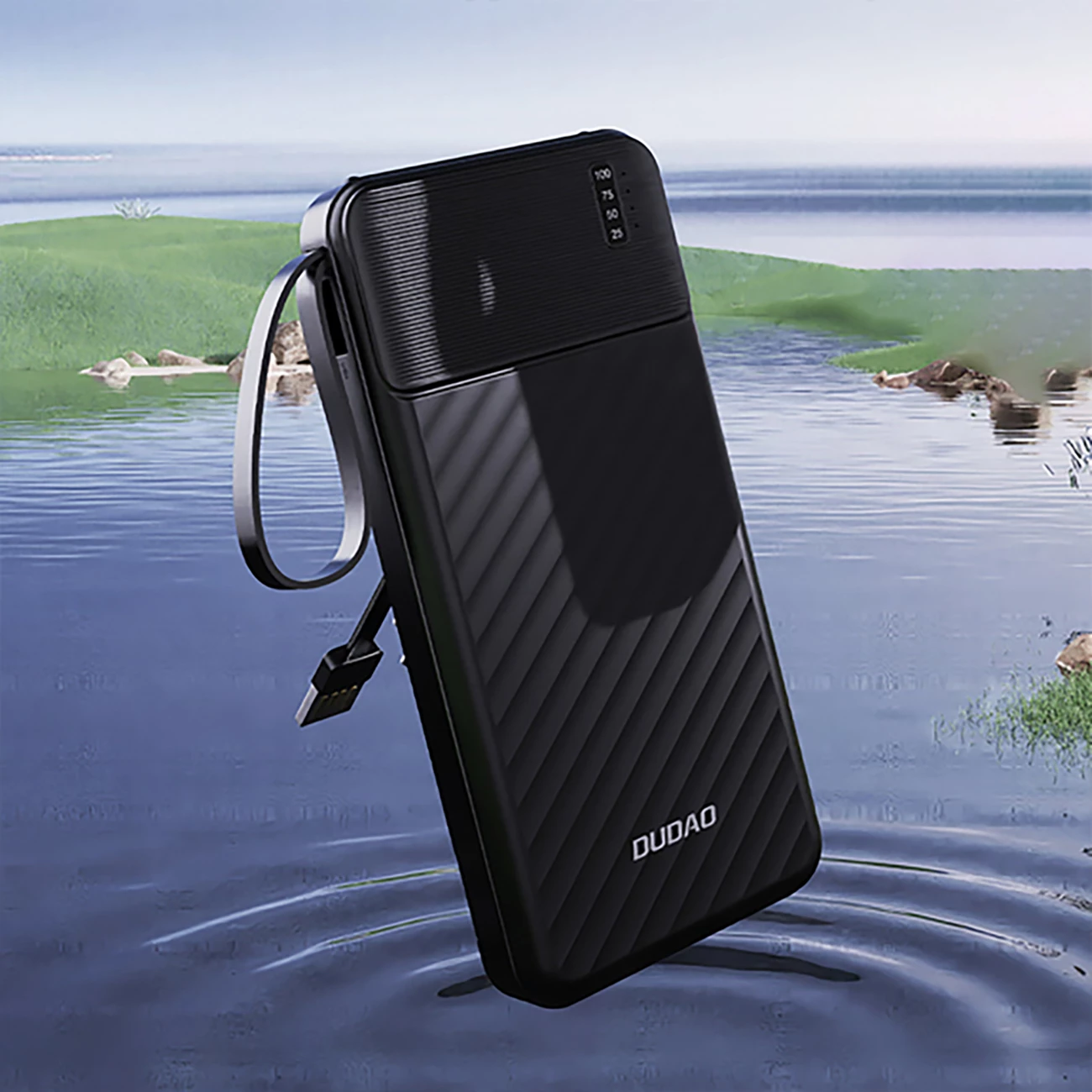Powerbank Dudao K11 Pro 20000mAh me kabllo të integruara, e zezë