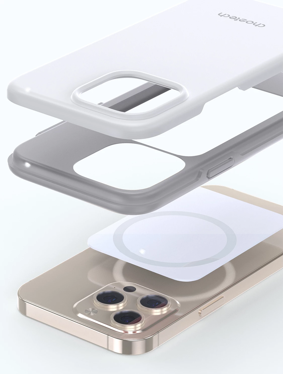 Mbështjellës Choetech PC0113-MFM-WH për iPhone 13 Pro, Made For MagSafe, i bardhë