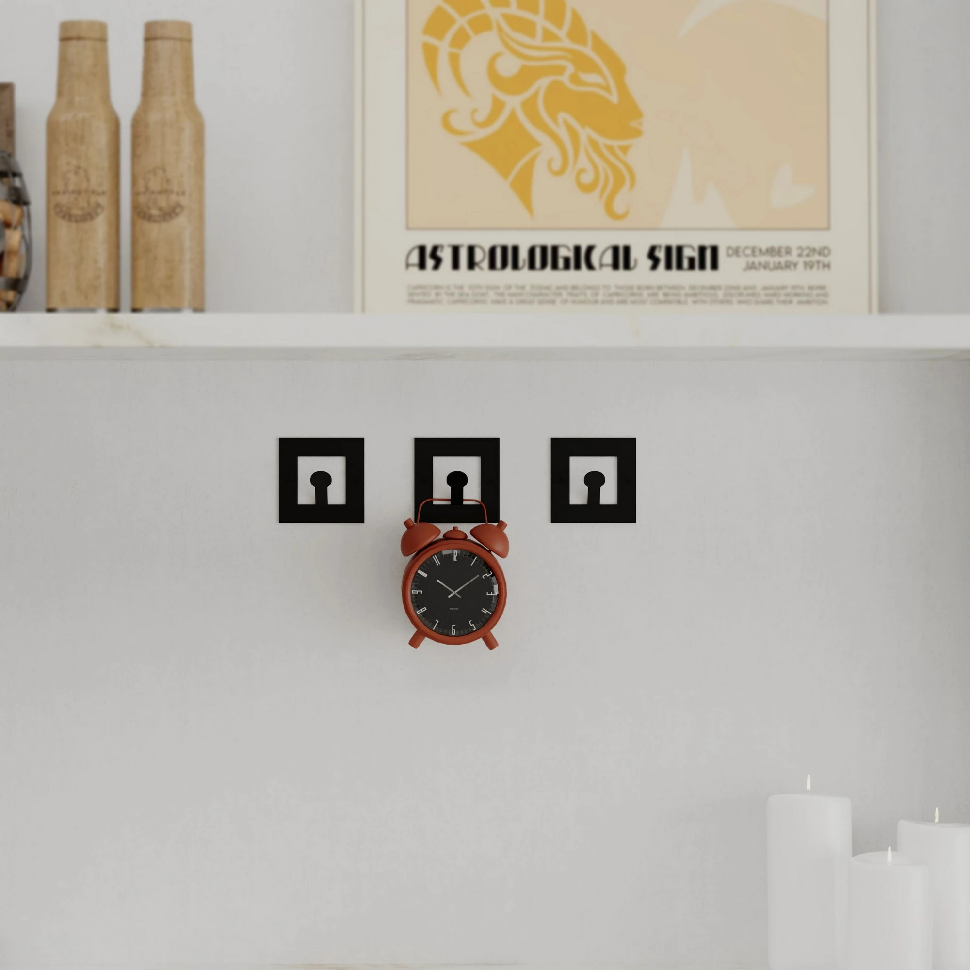 Varëse muri Wallity, metalike, katrore, e zezë