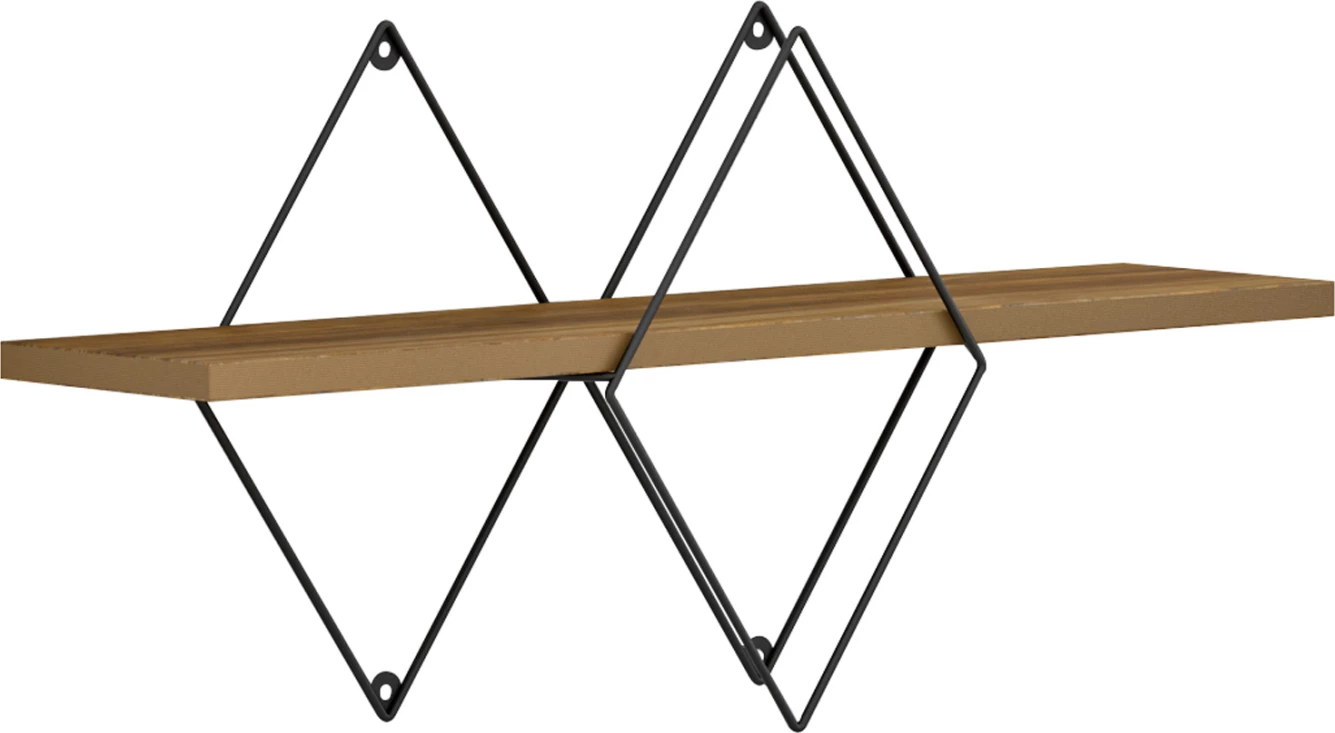 Raft muri CHANTRIA FH8934.11 melaminë ngjyrë lisi-metal ngjyrë e zezë 60x14x36Hcm