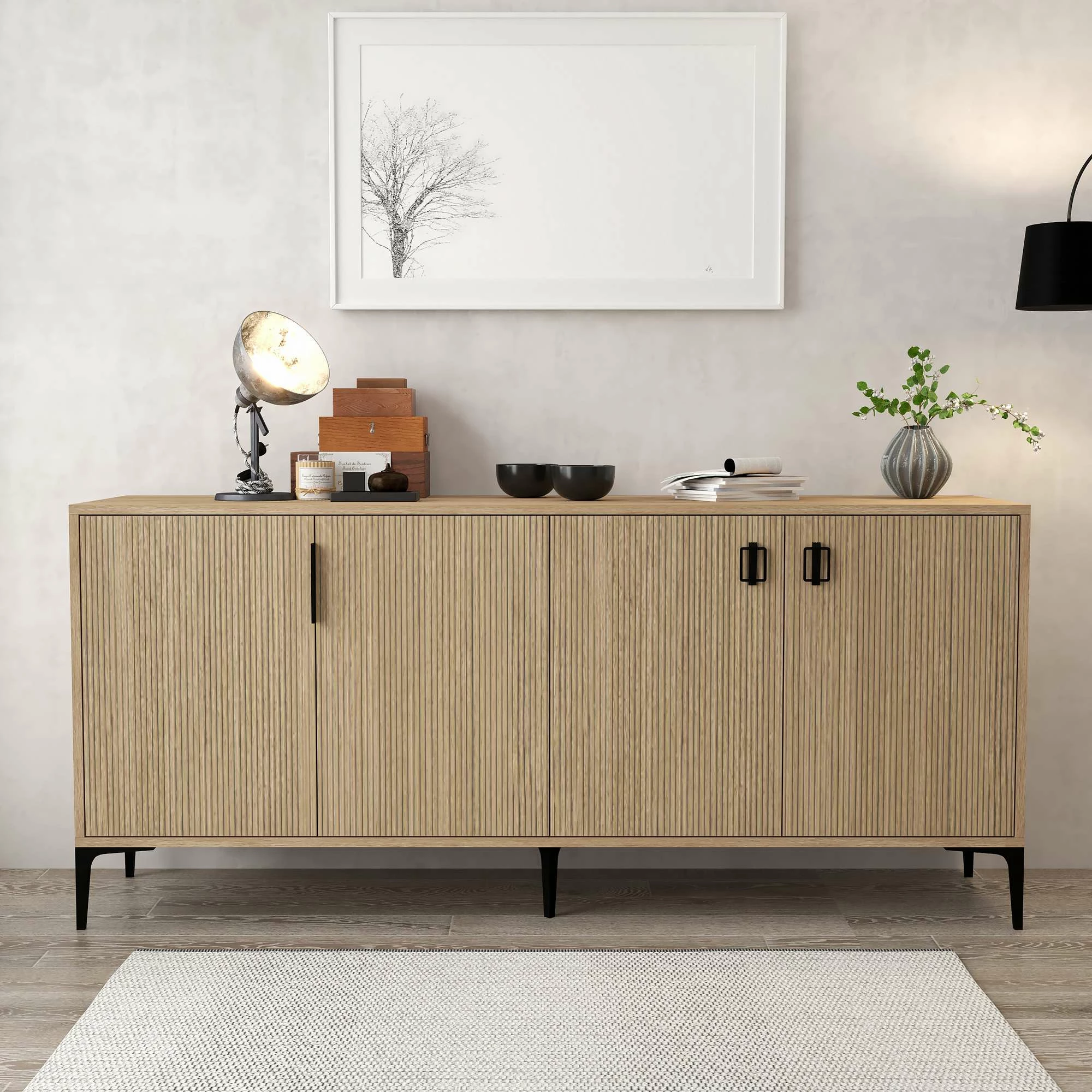 Konsol Skye Decor, ngjyrë lisi safir, 4004 Neva