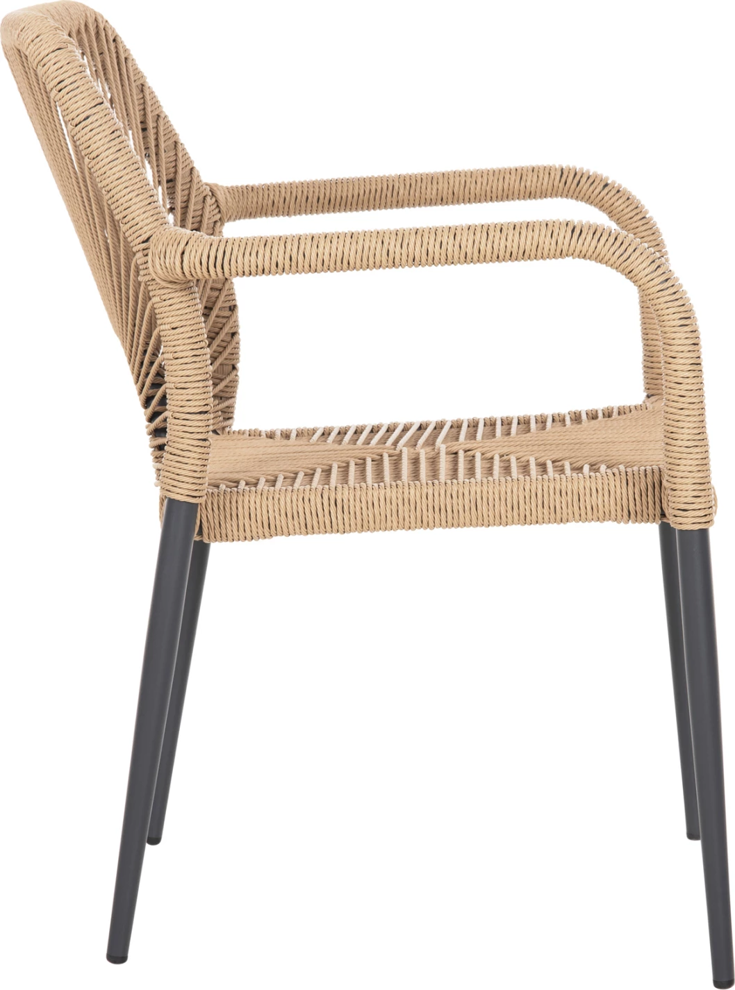 Karrige alumini gri me litar PE bezhë FH5771.02 55x63x82 cm