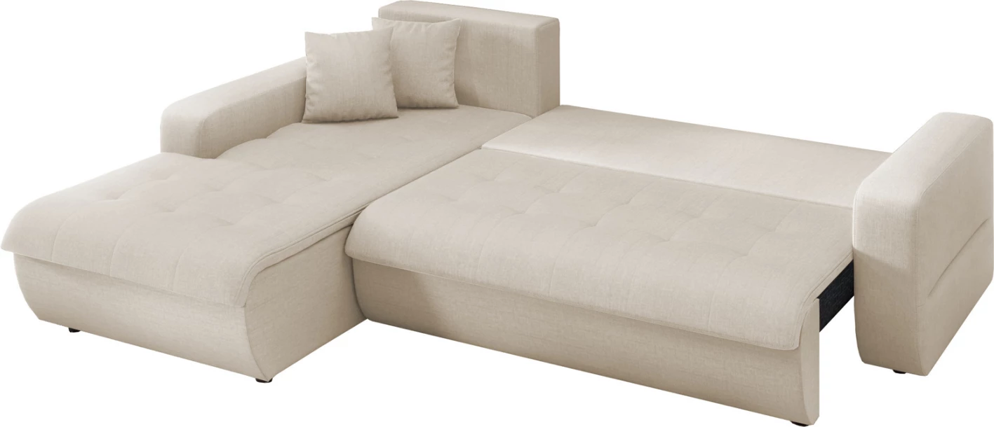 Kënd-sofë shtrati majtas KANSO, material bezhë, FH3338.03L, 244x188x80cm