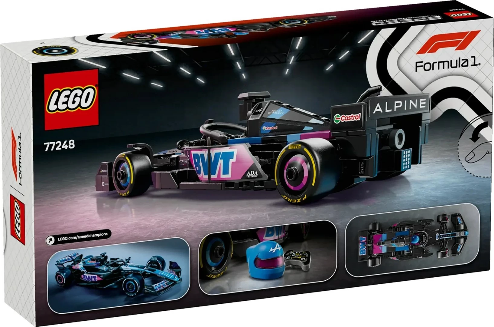 Set LEGO Speed Champions BWT Alpine F1 Team A524, 258 pjesë, me minifigurë, për fëmijë 10+