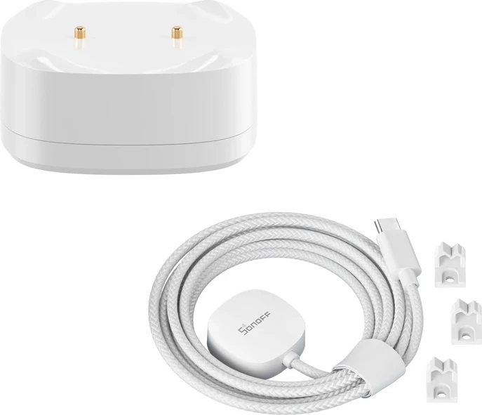 Set sensor për rrjedhje uji Sonoff SNZB-05P me kabllo WLDC200, ZigBee, i bardhë