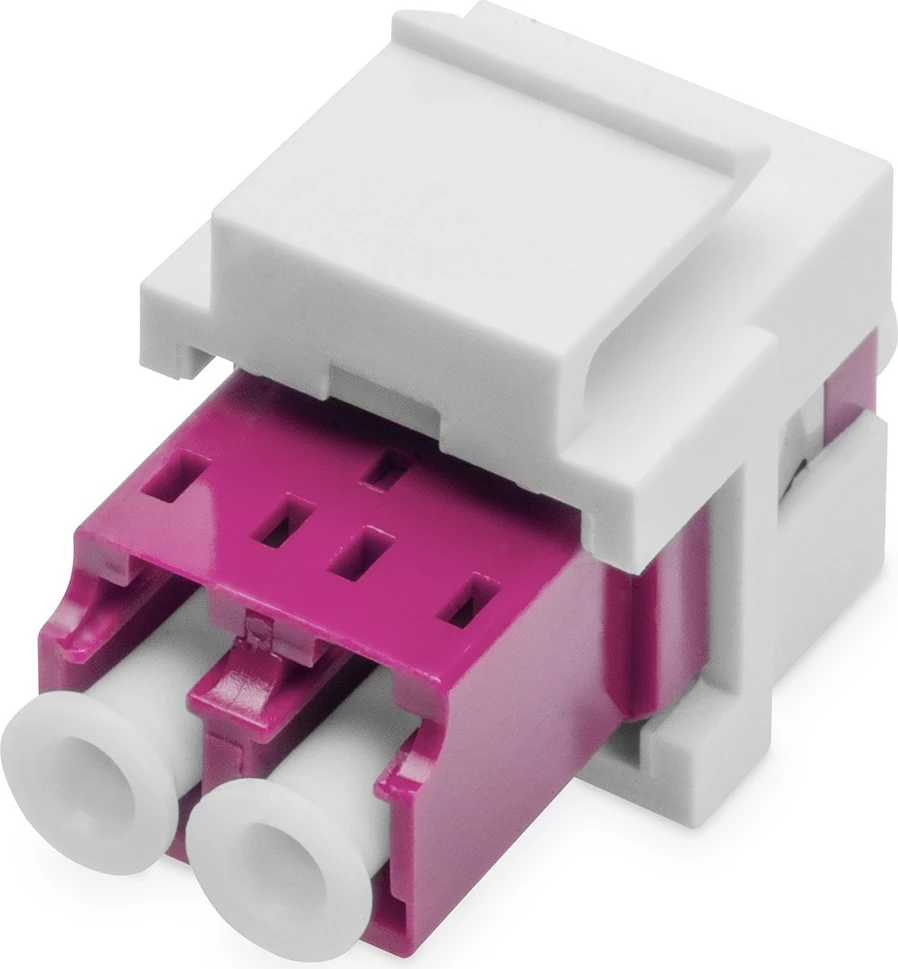 Adapter fibër optike Digitus LC/LC duplex, Keystone, OM4, plastikë, vjollcë