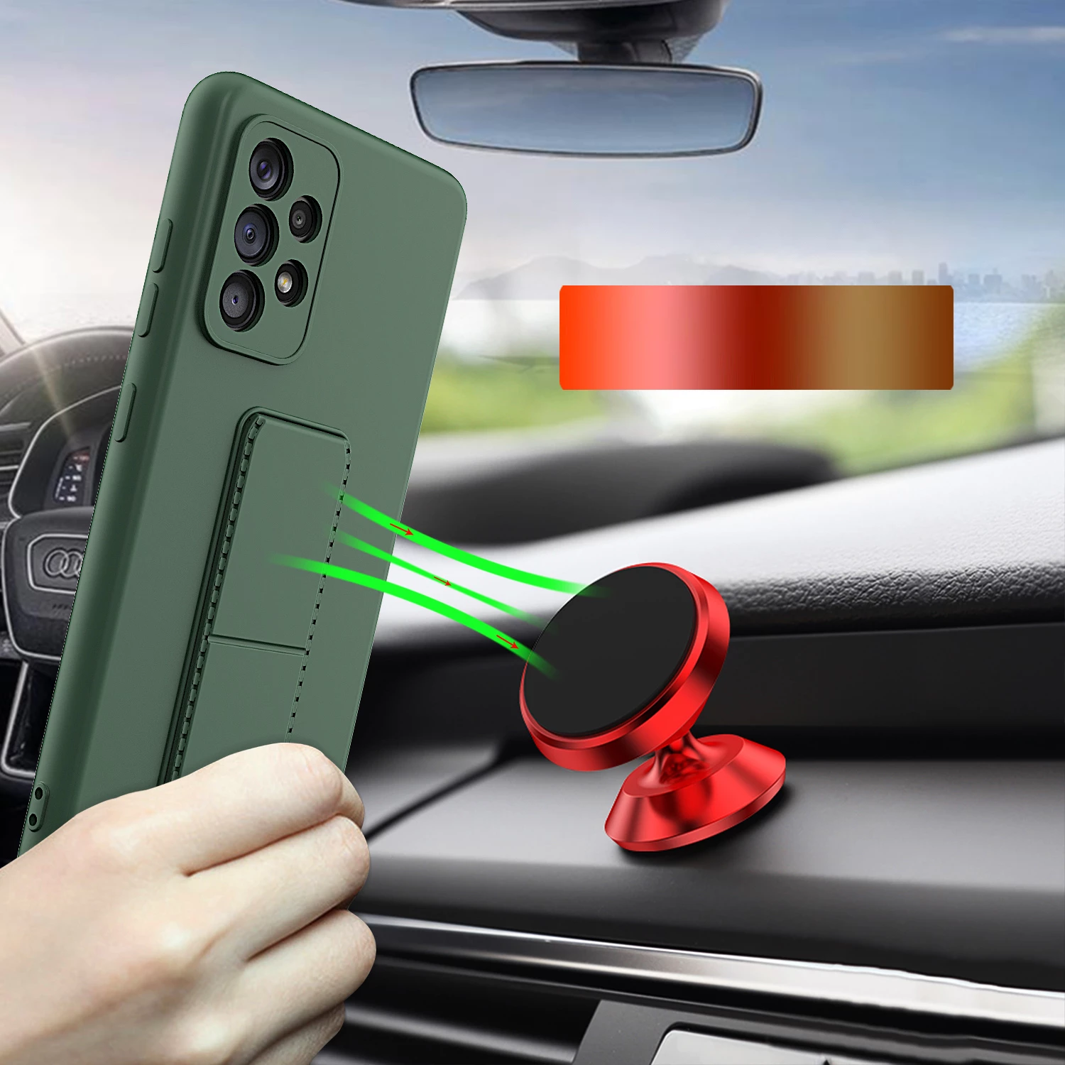 Mbështjellës Wozinsky Kickstand Case për Samsung Galaxy A13 5G, silikon, i kuq