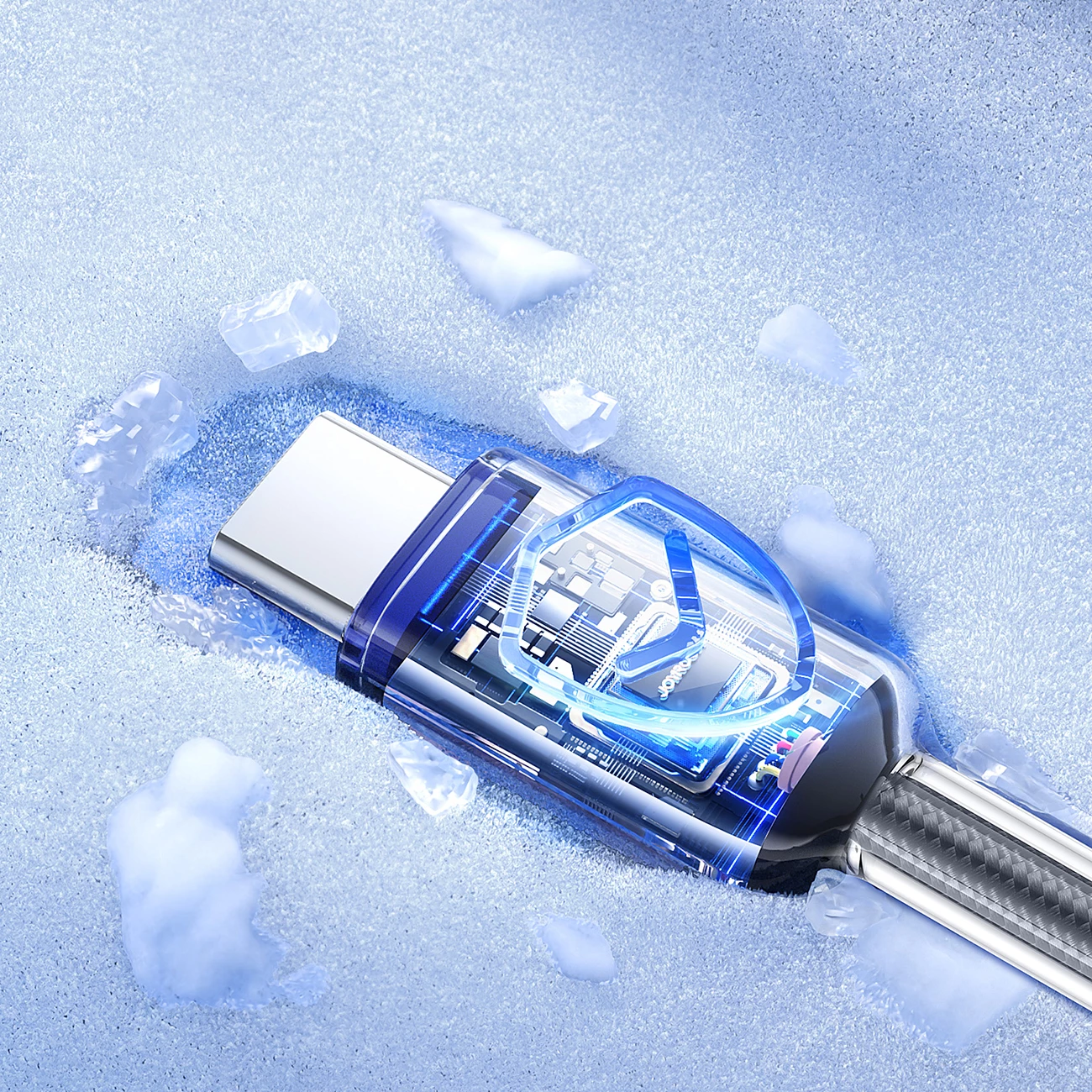 Kabllo Joyroom S-A42 Crystal-Clear Series, USB-A në USB-C, 1.2m, 3A, e zezë