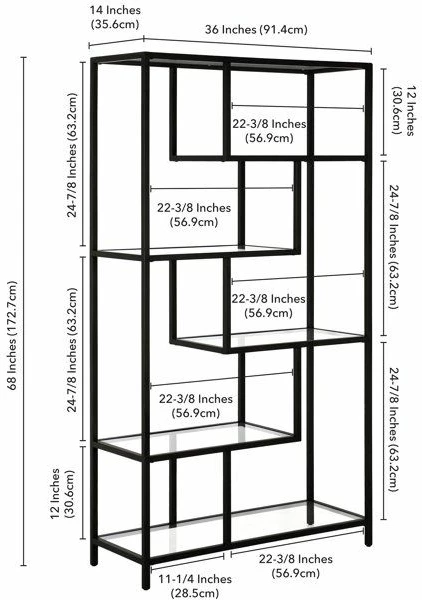 Raft librash Skye Decor, By-30, i zi, xham transparent