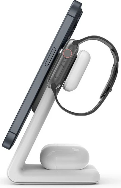 Karikues wireless 3-në-1, 20W CRONG MagSafe për iPhone, Apple Watch, AirPods, Bardhë