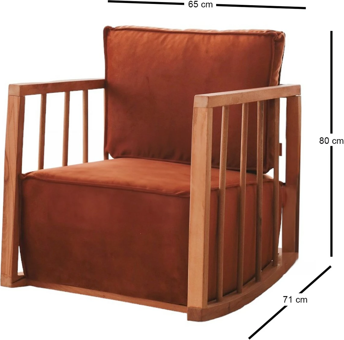 Karrige sallon me krahë, ngjyrë kanelle, Atelier del Sofa, sallanan