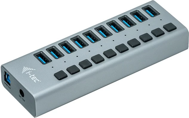 USB HUB i-tec U3CHARGEHUB10, 10 porta USB 3.0, aktiv, gri