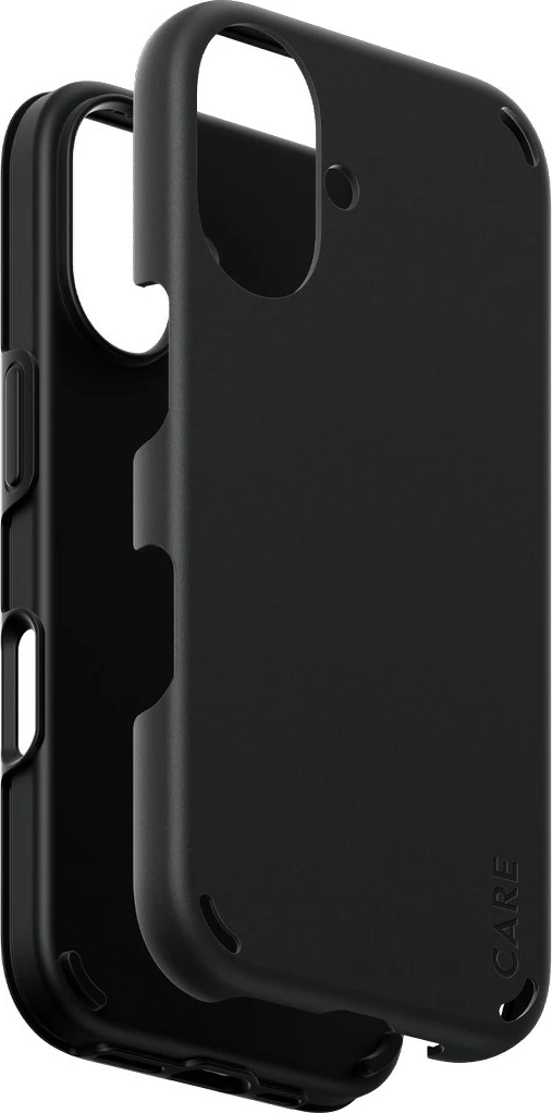 Mbështjellës PanzerGlass CARE Case Feature Double Defence, iPhone 16, i zi